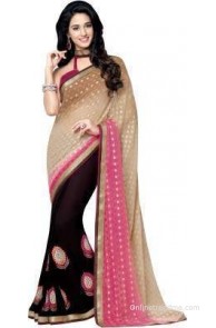 Hitansh Fashion Embriodered Fashion Georgette, Chiffon Sari